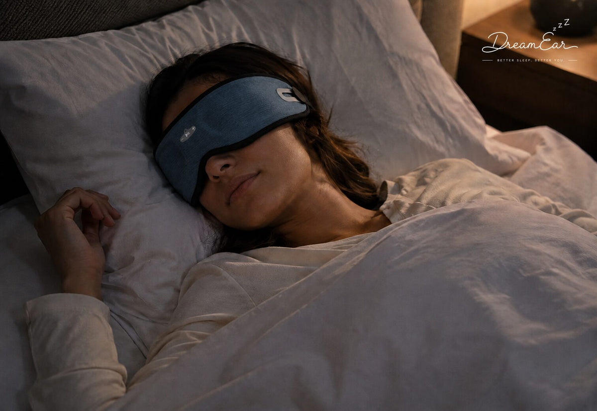Personne endormie portant le masque DreamEar